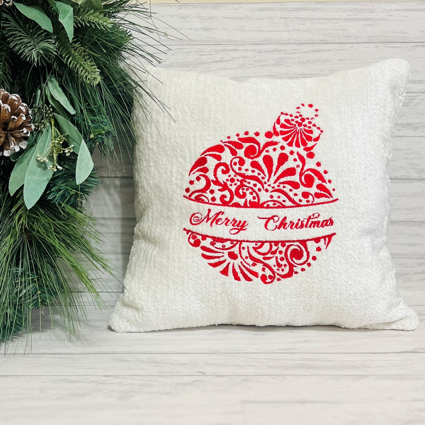 Embroidered Christmas Pillows