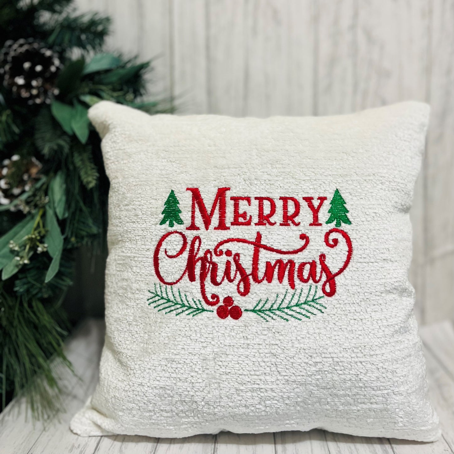 Embroidered Christmas Pillows